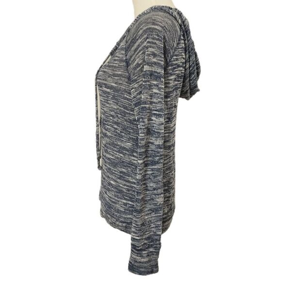 Y2K Fitted Hoodie Sz XS Lace Front Grunge Burnout Slub Knit Pullover Prince Fox - Picture 12 of 16